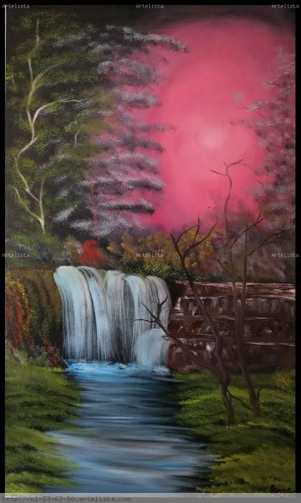 CAIDA DE AGUA Óleo Lienzo Paisaje