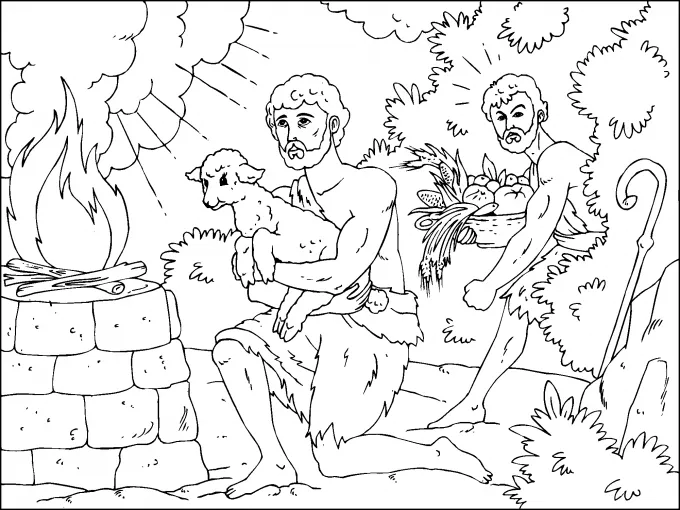 Cain y abel para imprimir | ParaCOLOREAR.