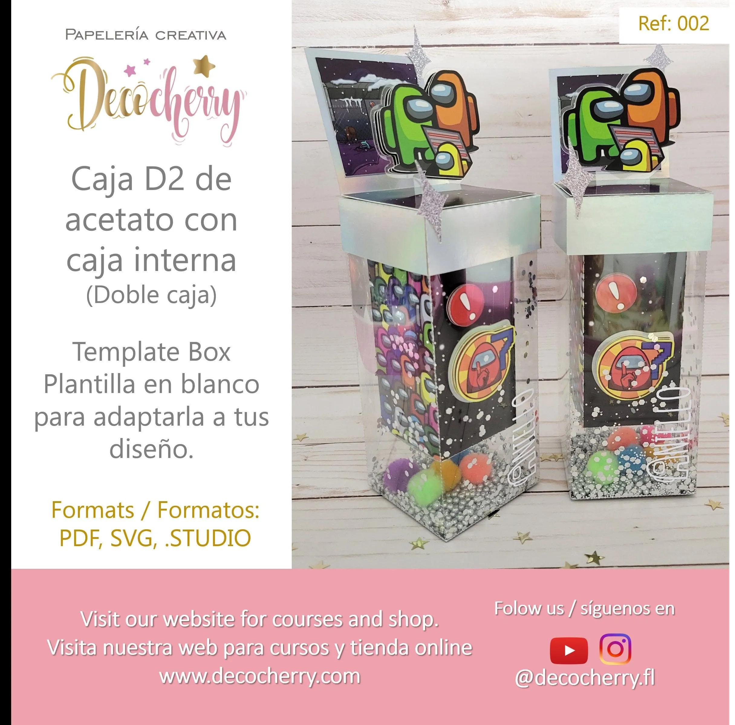 Caja alta acetato con caja interna Template para cricut y - Etsy México Caja alta acetato con caja interna Template para cricut y - Etsy México