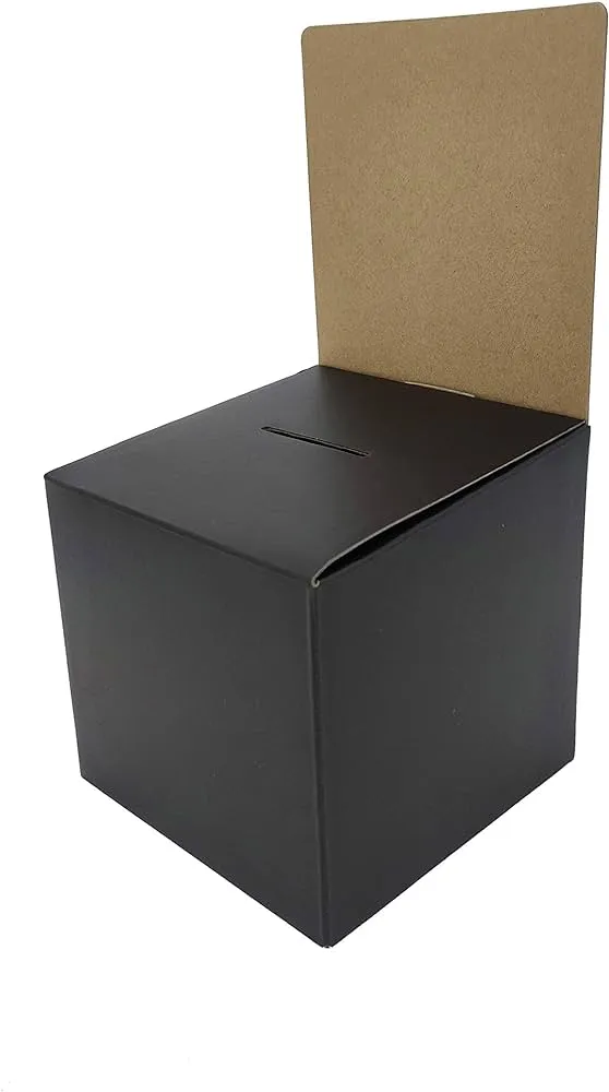 Caja de cartón negra pequeña para boletos de rifa pequeña de 10 x 6 x 12 Caja de cartón negra pequeña para boletos de rifa pequeña de 10 x 6 x 12