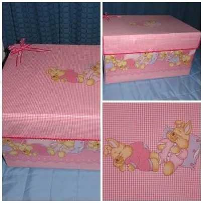 Caja forrada en tela para el nacimiento del bebe | RECREAR ... Caja forrada en tela para el nacimiento del bebe | RECREAR ...