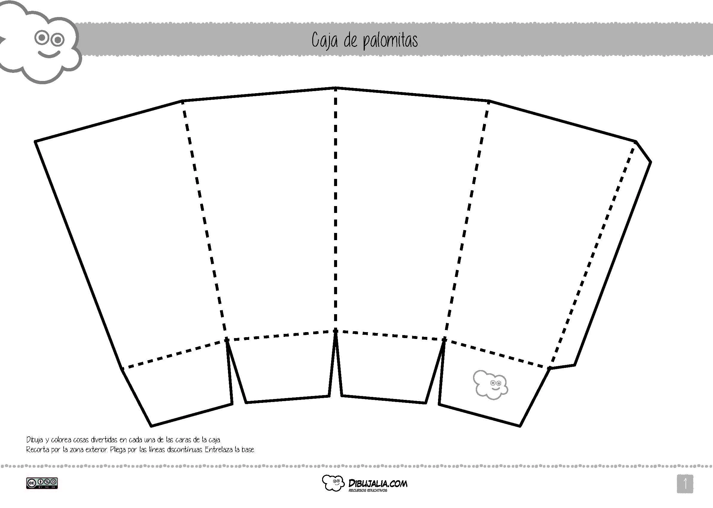 Caja de Palomitas de Maiz Recortable - Dibujalia