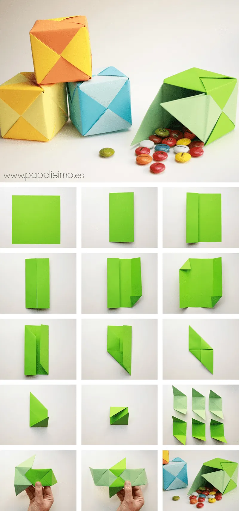 Caja de papel origami tipo PUZZLE paso a paso | Papelisimo Caja de papel origami tipo PUZZLE paso a paso | Papelisimo