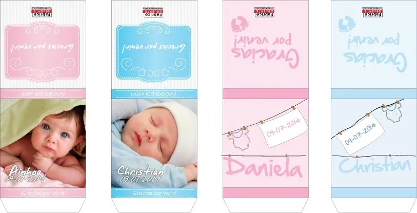 Caja personalizada con blister 6 chicles - Detalles de bautizo