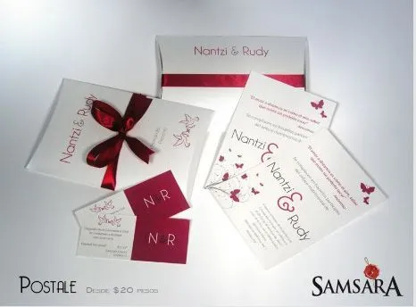 Caja postal, invitación de boda civil. | Samsara Invitaciones ...