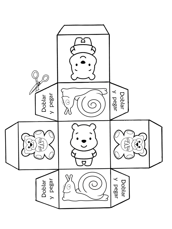 Caja recortable con dibujos de animales