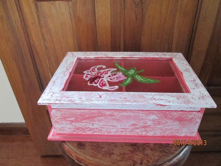 Caja de te con tapa de vidrio. Tecnicas usadas pintura de vitral ... Caja de te con tapa de vidrio. Tecnicas usadas pintura de vitral ...