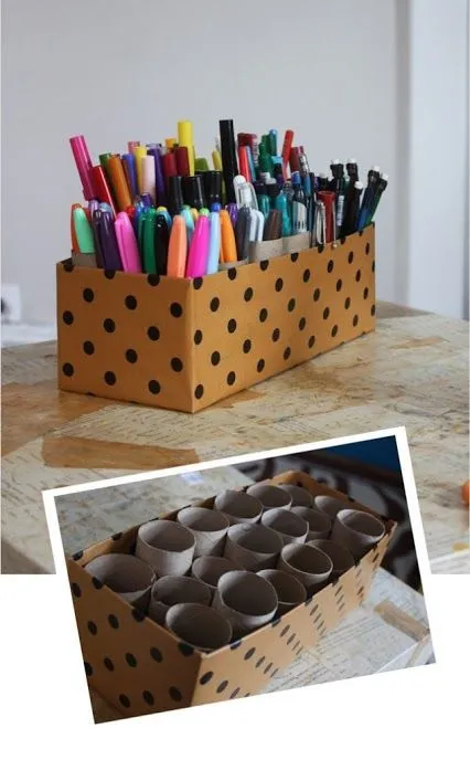 Caja de zapatos forrada en papel plata de cocina, y flores de ... Caja de zapatos forrada en papel plata de cocina, y flores de ...