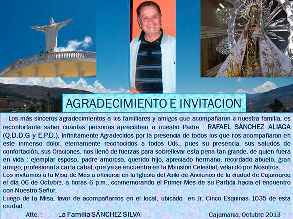 CAJAMARCA, SOCIALES, MISA DE HONRAS 2007