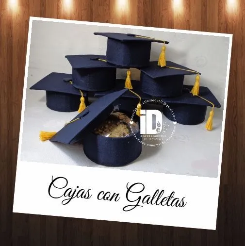 Cajas Birrete forradas con Tela para Graduación. | Recuerdos ...