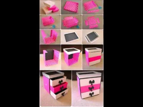 Cajas de zapatos manualidades reciclaje shoe box - YouTube