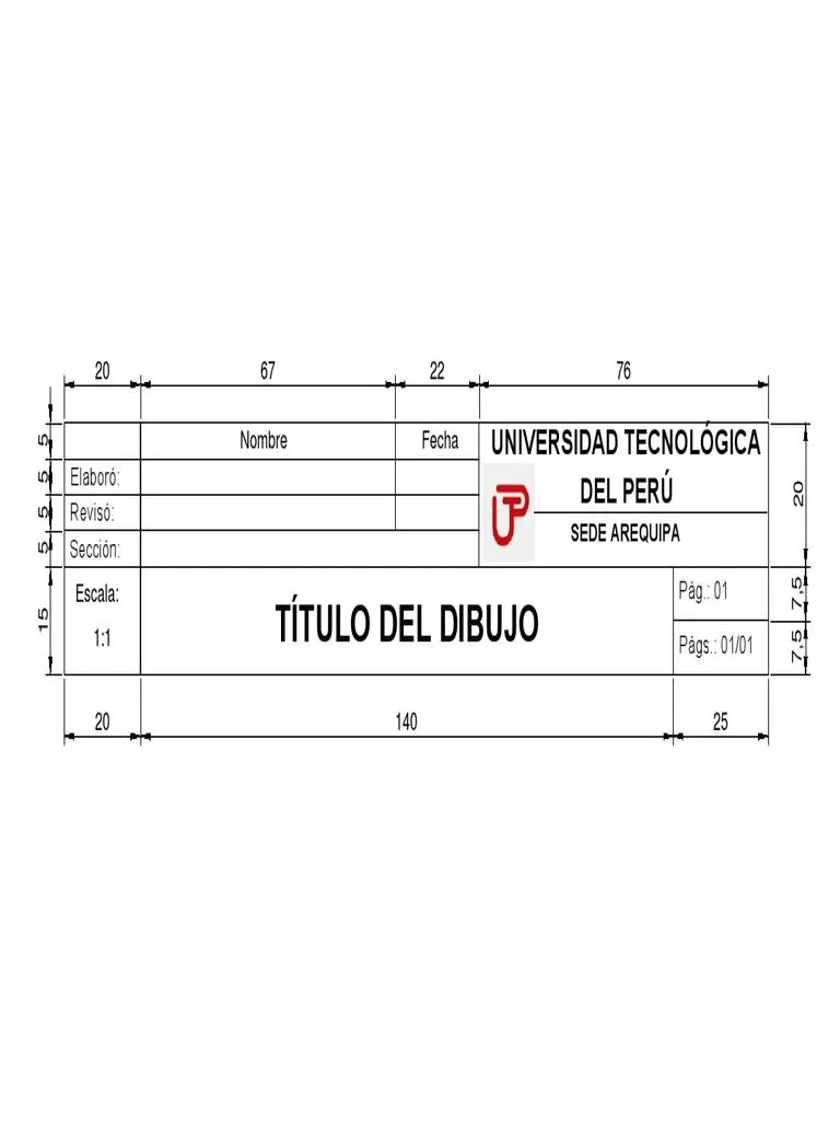 Cajetín Dibujo CAD - UTP PDF | PDF