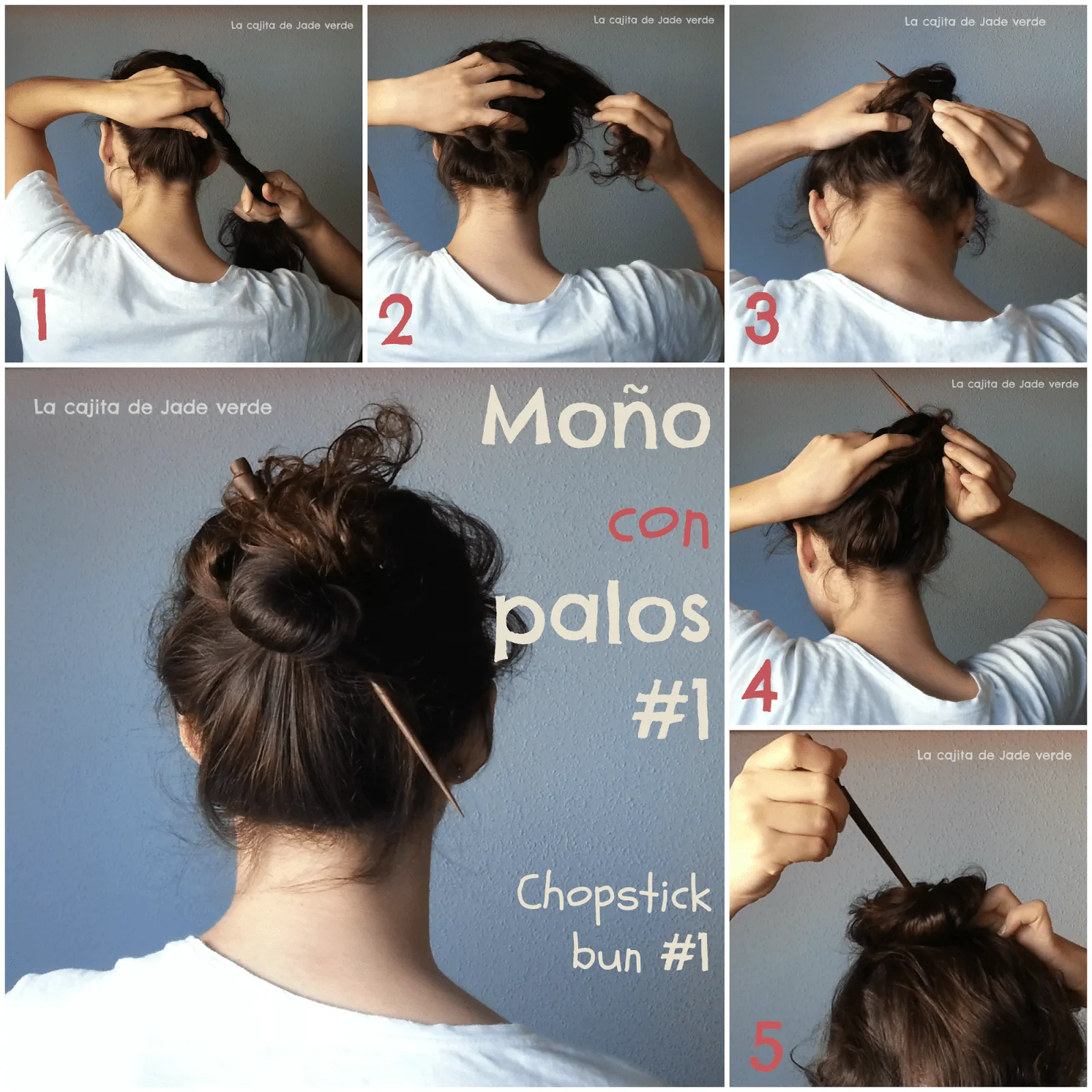 La cajita de Jade verde: 4 moños sencillos con palos (un lápiz ...