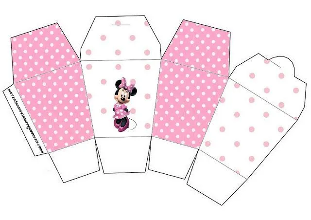 Cajitas para imprimir gratis de Minnie Mouse en fondo rosa ...