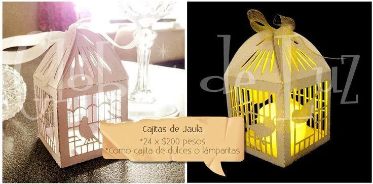 Cajitas de jaula para dulces o como lamparitas con luces led ... Cajitas de jaula para dulces o como lamparitas con luces led ...