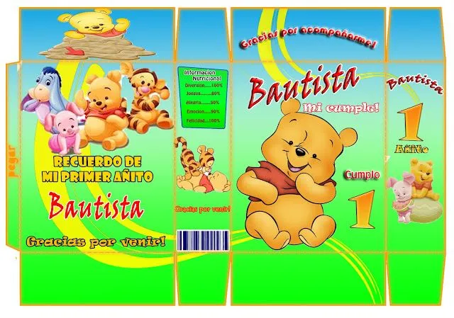 Tarjetas de invitación de cumpleaños de Winnie Pooh bebé - Imagui