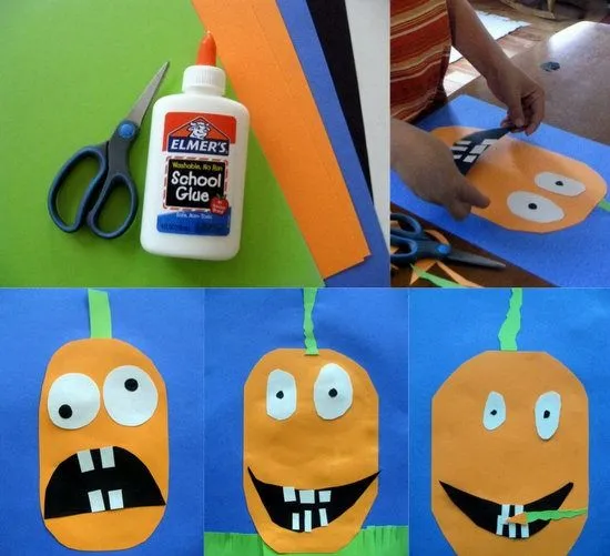 Calabaza de cartulina para Halloween | Manualidades ... Calabaza de cartulina para Halloween | Manualidades ...