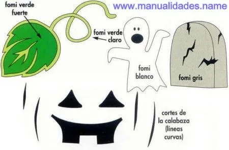 Calabaza de dulces para Halloween en Manualidades con Foami / Goma ... Calabaza de dulces para Halloween en Manualidades con Foami / Goma ...