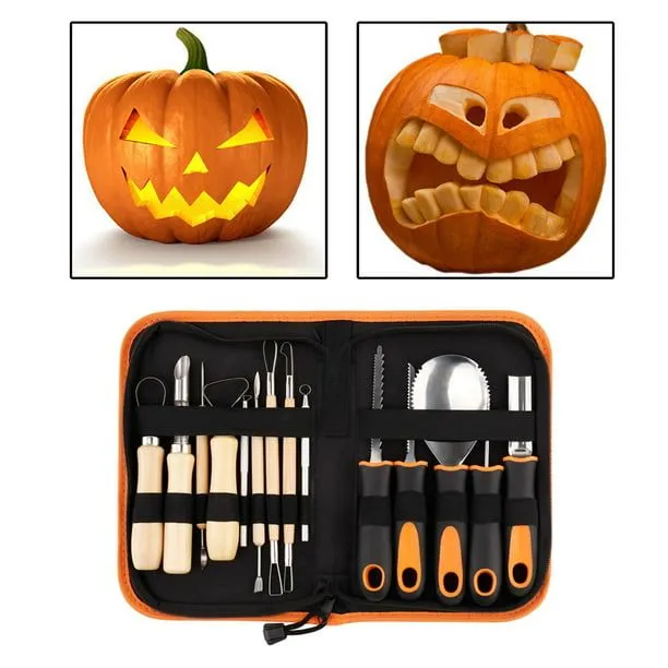 de calabaza Herramientas Cuchillos Profesional Acero inoxidable 14 piezas con bolsa Zulema Plantillas para tallar calabazas | Walmart en línea de calabaza Herramientas Cuchillos Profesional Acero inoxidable 14 piezas con bolsa Zulema Plantillas para tallar calabazas | Walmart en línea