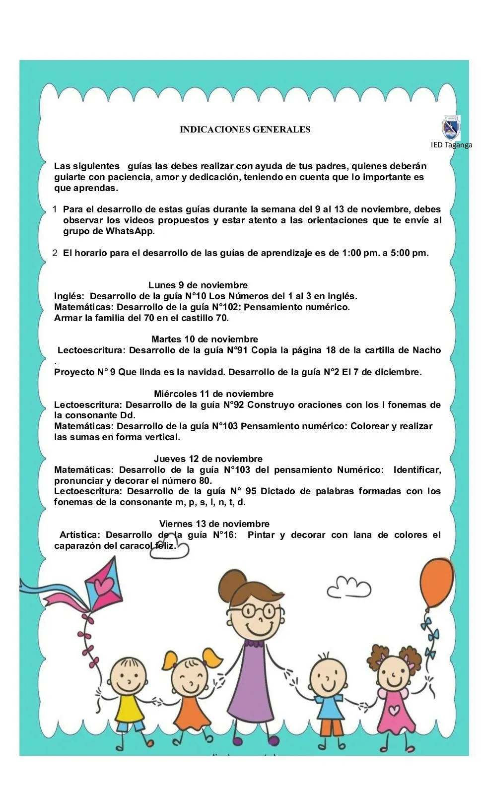 Calaméo - Actividades Para Desarrollar Del 9 Al 13 De Noviembre Grado  Preescolar (Jornada Tarde) Libro