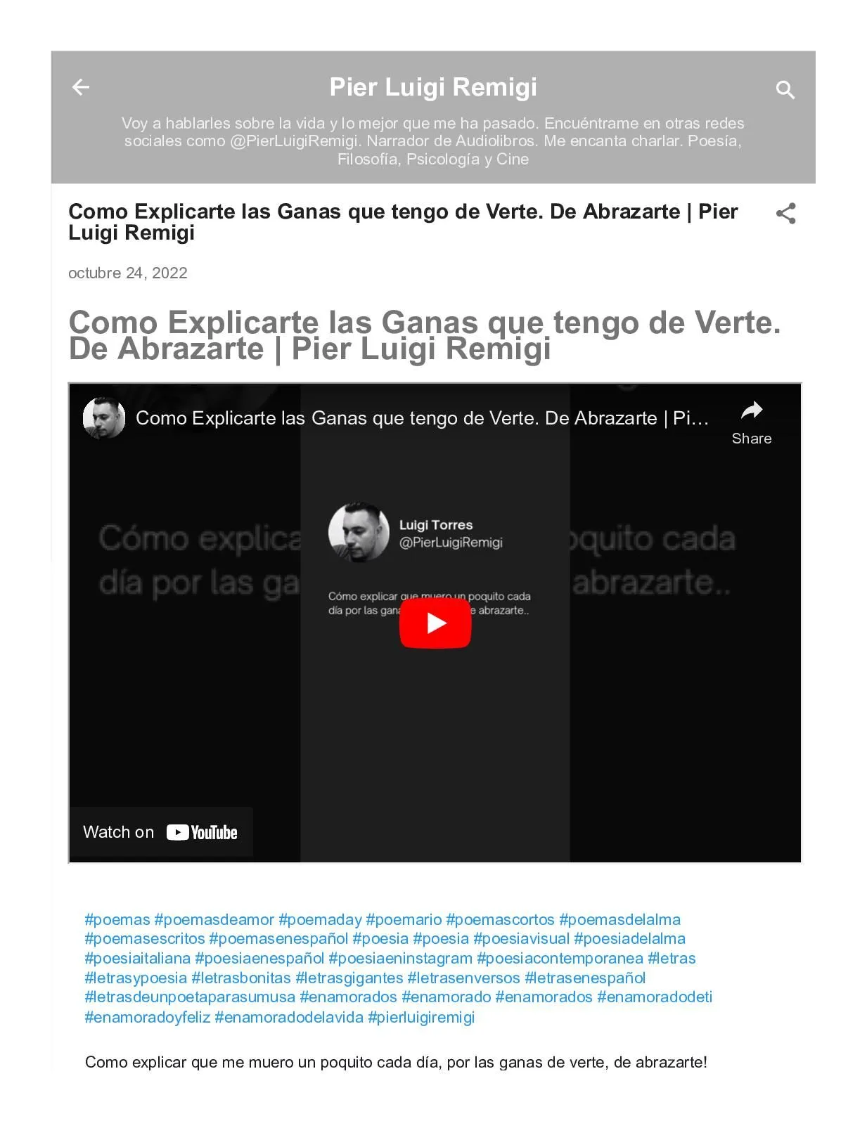 Calaméo - Como Explicarte las Ganas que tengo de Verte. De Abrazarte | Pier Luigi Remigi Calaméo - Como Explicarte las Ganas que tengo de Verte. De Abrazarte | Pier Luigi Remigi