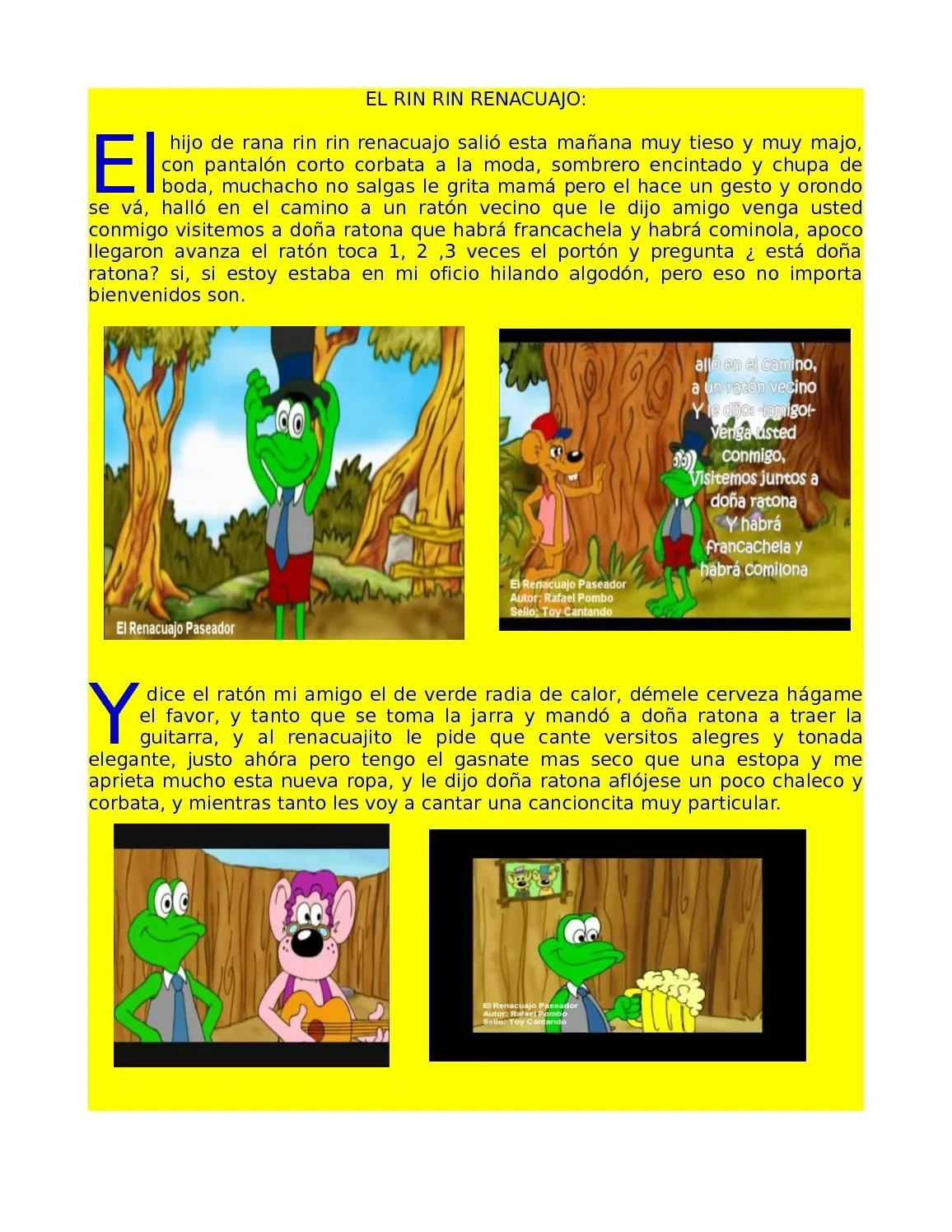 Calaméo - El Rin Rin Renacuajo Isa Y Edwin