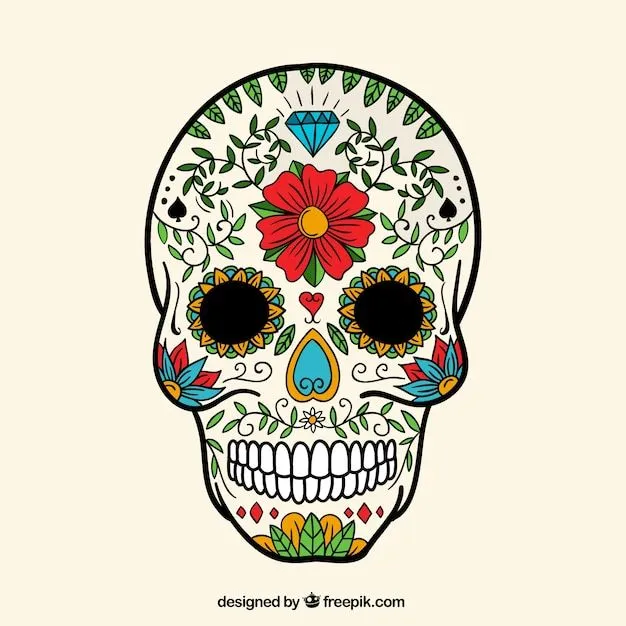 Calavera de azúcar pintada a mano | Descargar Vectores gratis