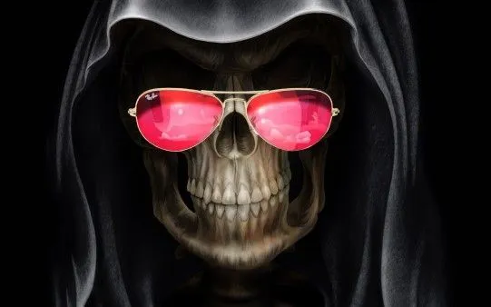 Calavera Gótica con Gafas de Sol Ray-Ban. - Fondos de Pantalla ...