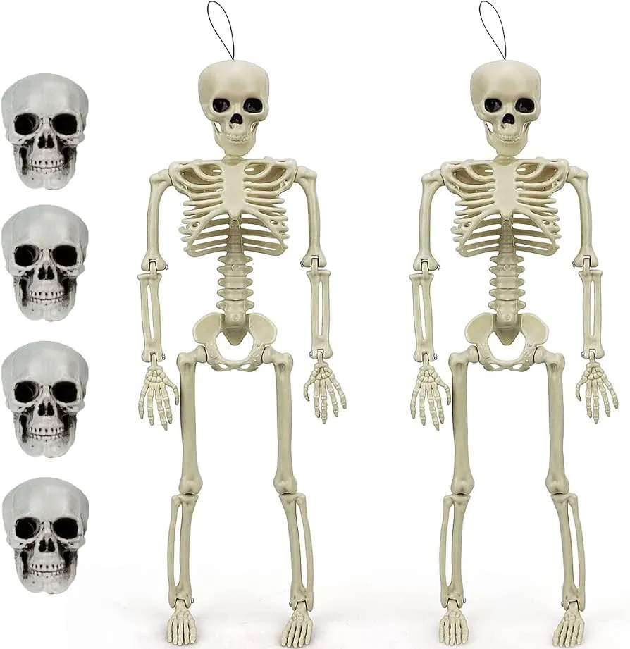 Calavera de Halloween, Jxzdle 4 piezas de calavera de cabeza de Halloween y 2 piezas de Calavera de Halloween, Jxzdle 4 piezas de calavera de cabeza de Halloween y 2 piezas de