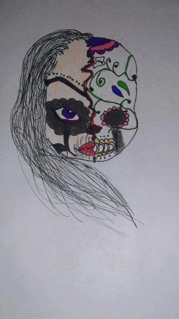 Calavera mitad mujer | •Arte Amino• Amino