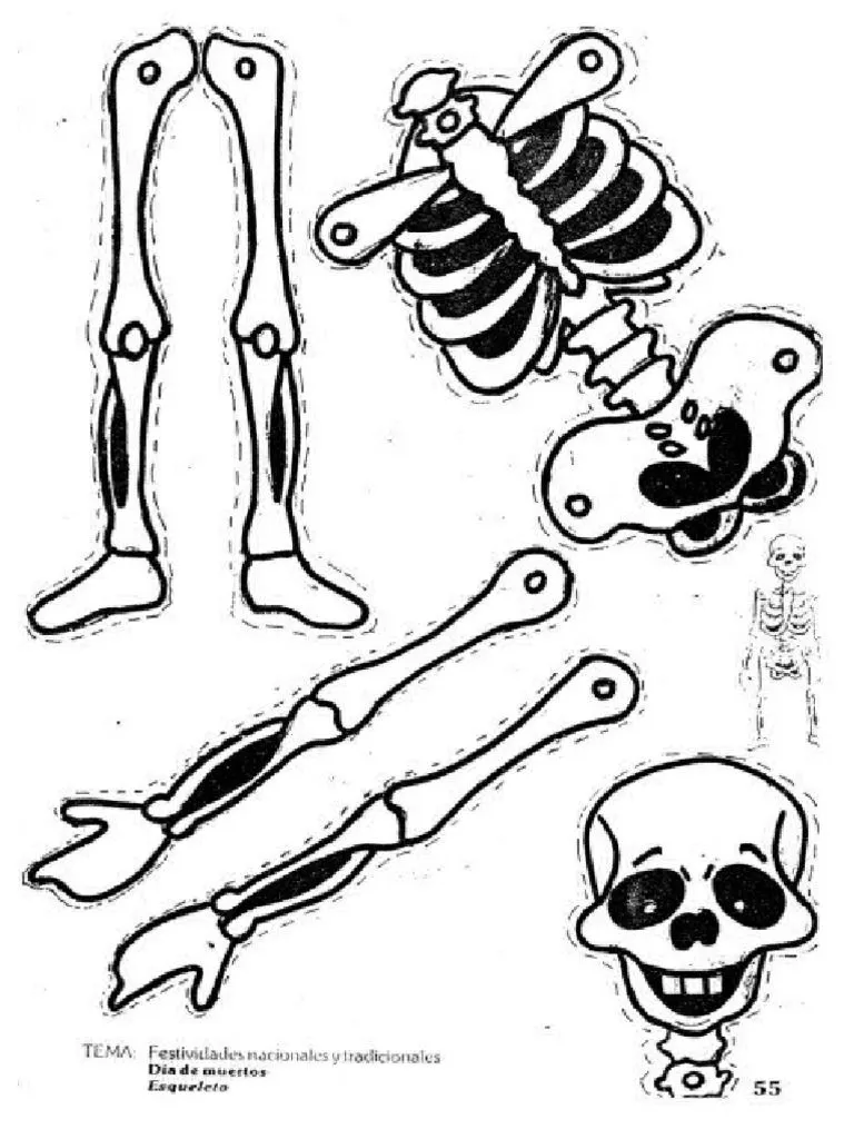 Calavera Dia de Muertos para Recortar | PDF