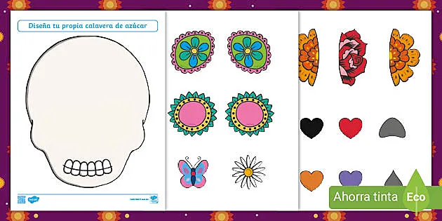 Calavera de papel | Modelo para Día de Muertos | Twinkl Calavera de papel | Modelo para Día de Muertos | Twinkl
