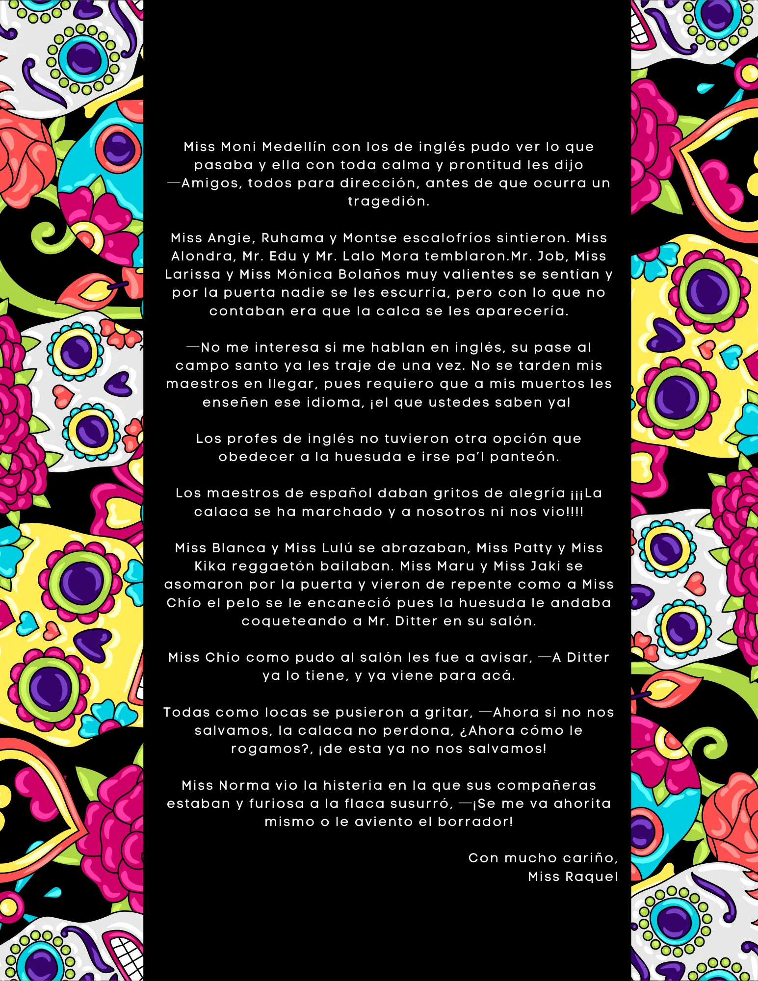 Calavera a los Profes de Primaria | Instituto D'Amicis, S. C.