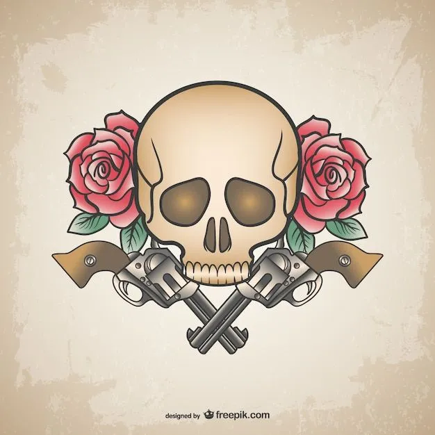 Calavera con revólveres | Descargar Vectores gratis Calavera con revólveres | Descargar Vectores gratis