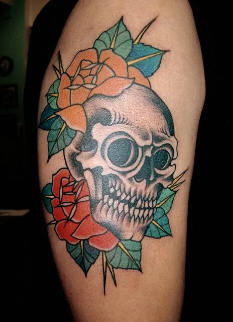 Calavera rosas - Imagui