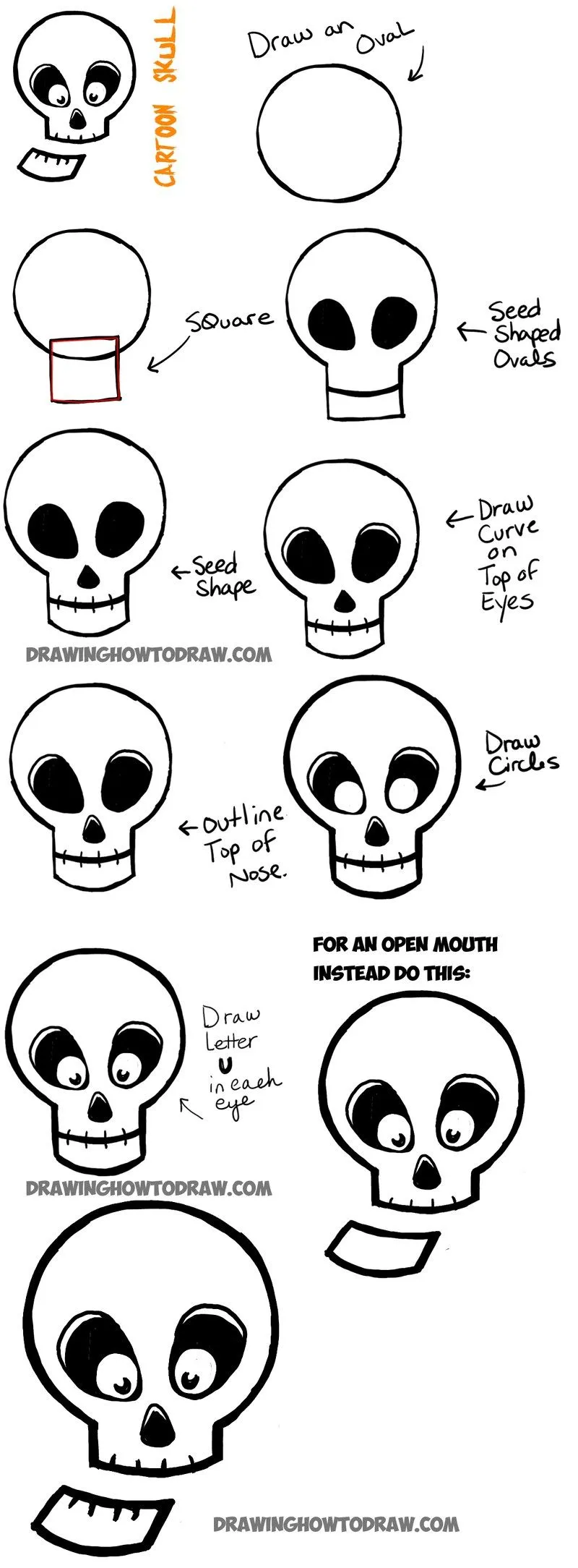 Calaveras dibujos fáciles 