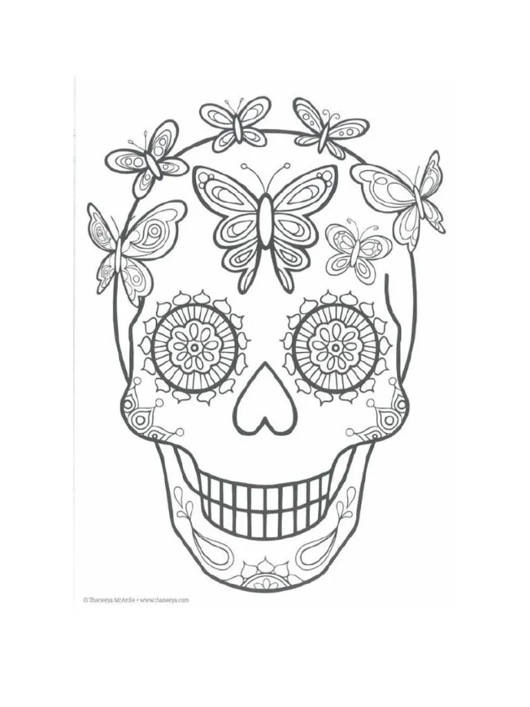 Calaveras Diseños para Colorear 1 | PDF