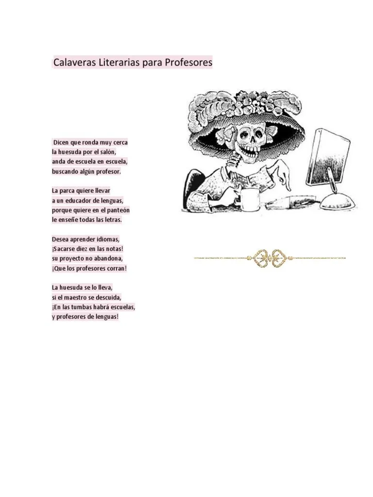 Calaveras Literarias para Profesores | PDF