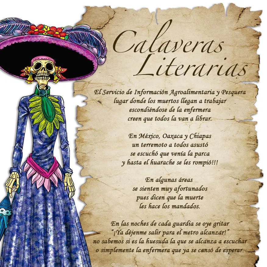 Calaveras literarias: versos que se escriben en vísperas del día de muertos | Servicio de Información Agroalimentaria y Pesquera | Gobierno | gob.mx Calaveras literarias: versos que se escriben en vísperas del día de muertos | Servicio de Información Agroalimentaria y Pesquera | Gobierno | gob.mx