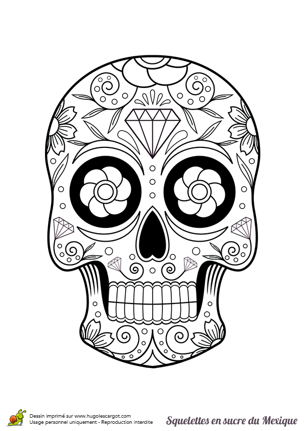Calaveras Mexicanas para colorear -