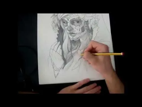 Dibujo de La Catrina | 2 horas y un rato en 4 minutos | Lapiz y ...