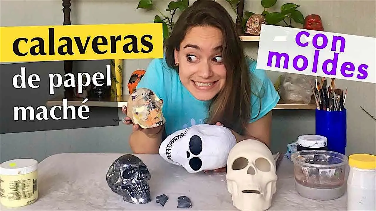 Como hacer CALAVERAS DE PAPEL MACHE usando moldes - YouTube Como hacer CALAVERAS DE PAPEL MACHE usando moldes - YouTube