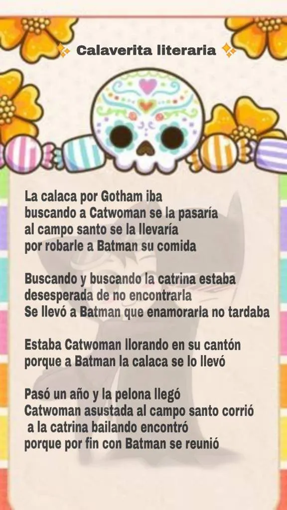 Calaverita literaria de Catwoman y Batman nwn Calaverita literaria de Catwoman y Batman nwn