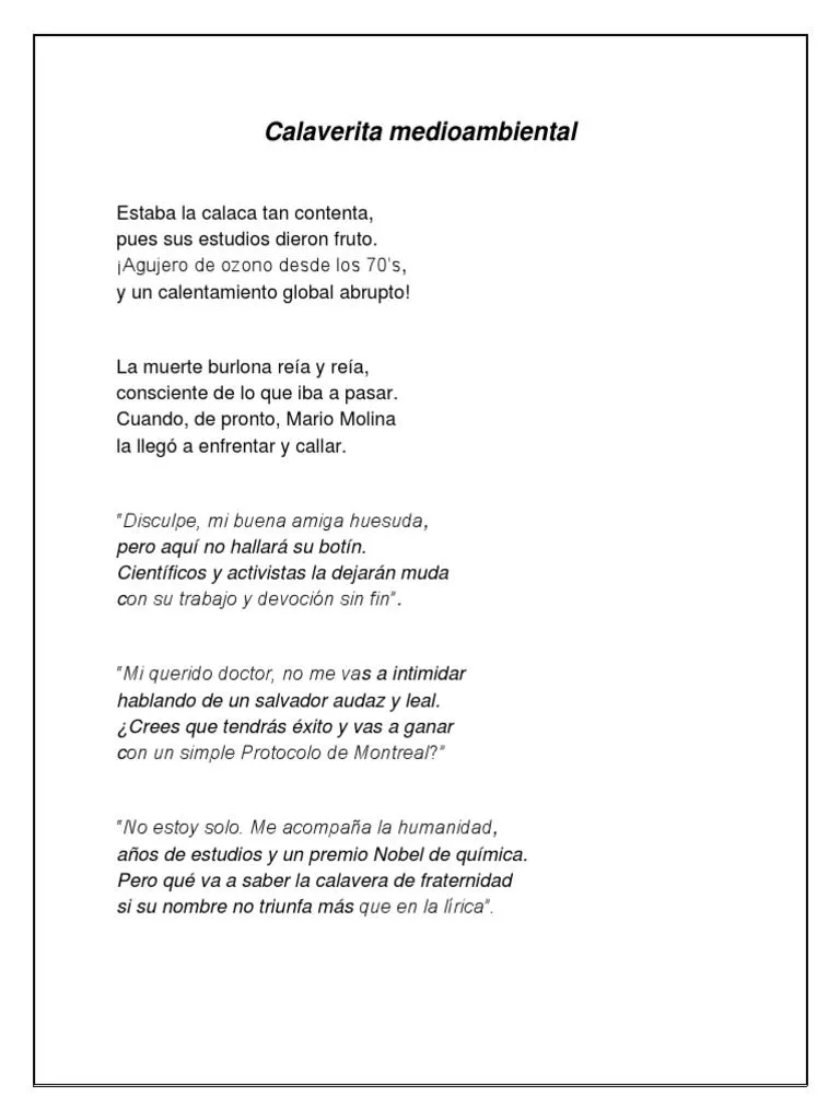 Calaverita Literaria Mario Molina | PDF