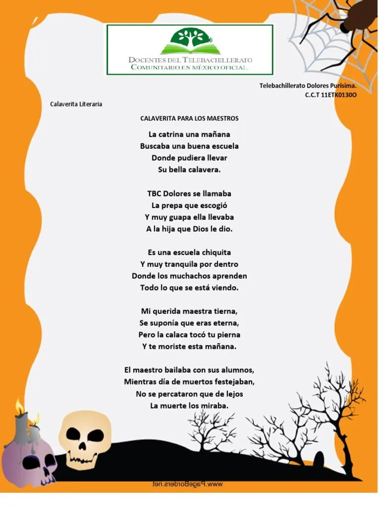 Calaverita de Telebachillerato Dolores Purísima | PDF