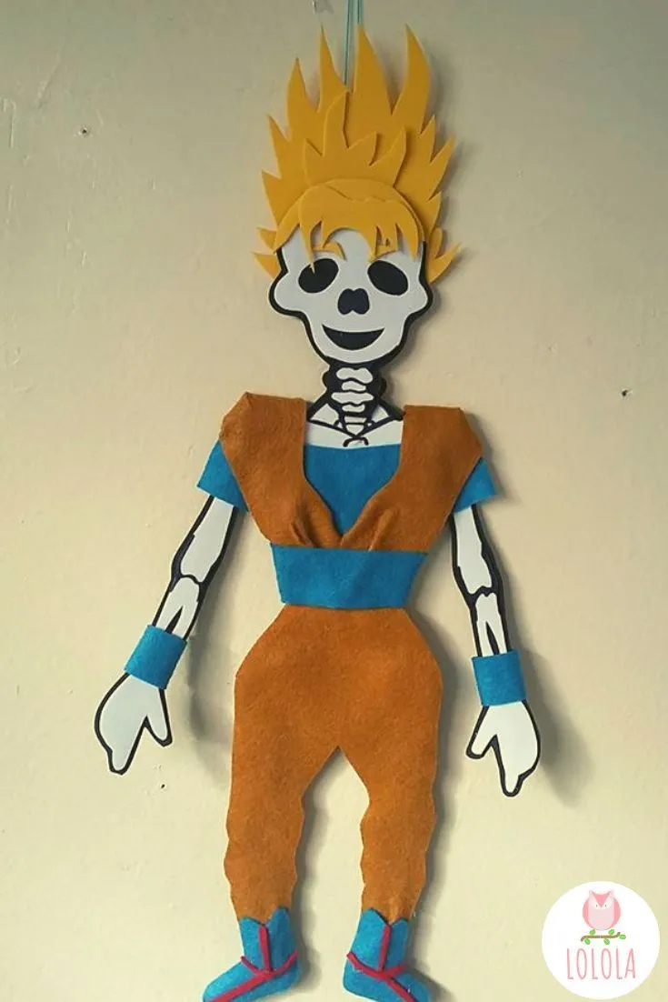 Calaverita Vestida Goku | Vestidos de calaveras, Calavera de papel,  Calaveras