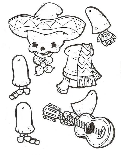 Calaveritas mexicanas de papel