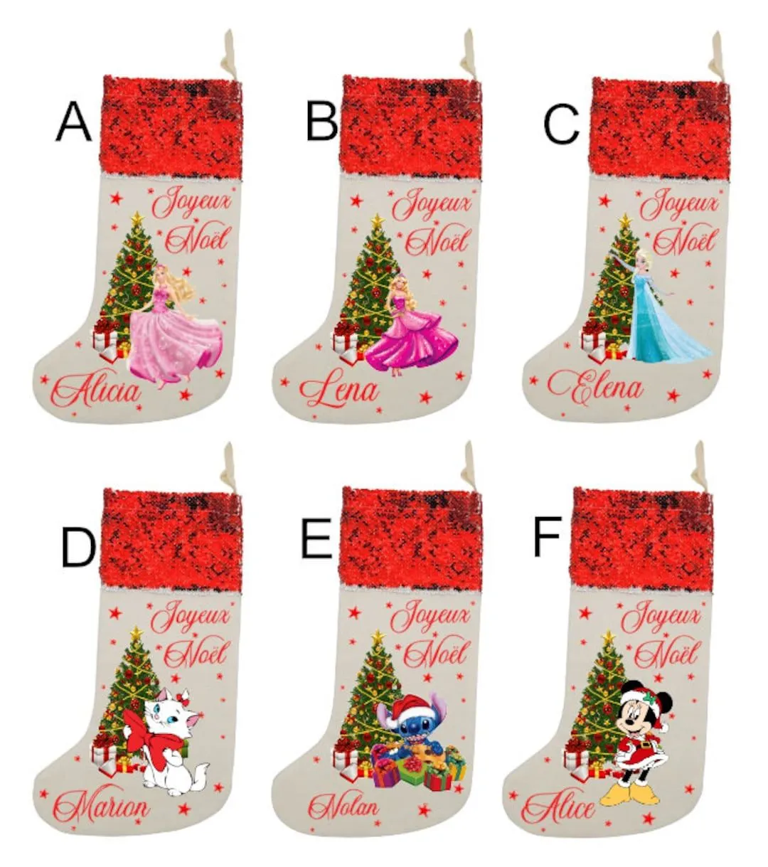 Calcetín de Navidad personalizado nombre Minnie Mickey Barbie - Etsy México Calcetín de Navidad personalizado nombre Minnie Mickey Barbie - Etsy México
