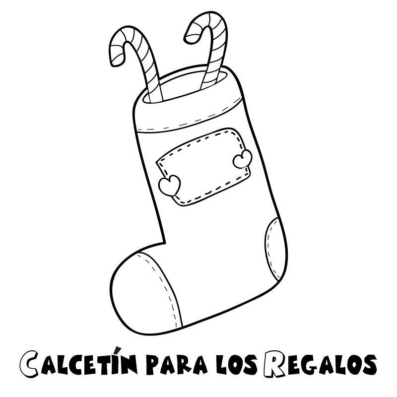 Calcetín para los regalos para colorear. Colorear con niños. Ocio ... Calcetín para los regalos para colorear. Colorear con niños. Ocio ...