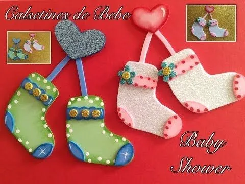 CALCETINES DE BEBE PARA BABY SHOWER HECHOS CON FOAMY . - YouTube